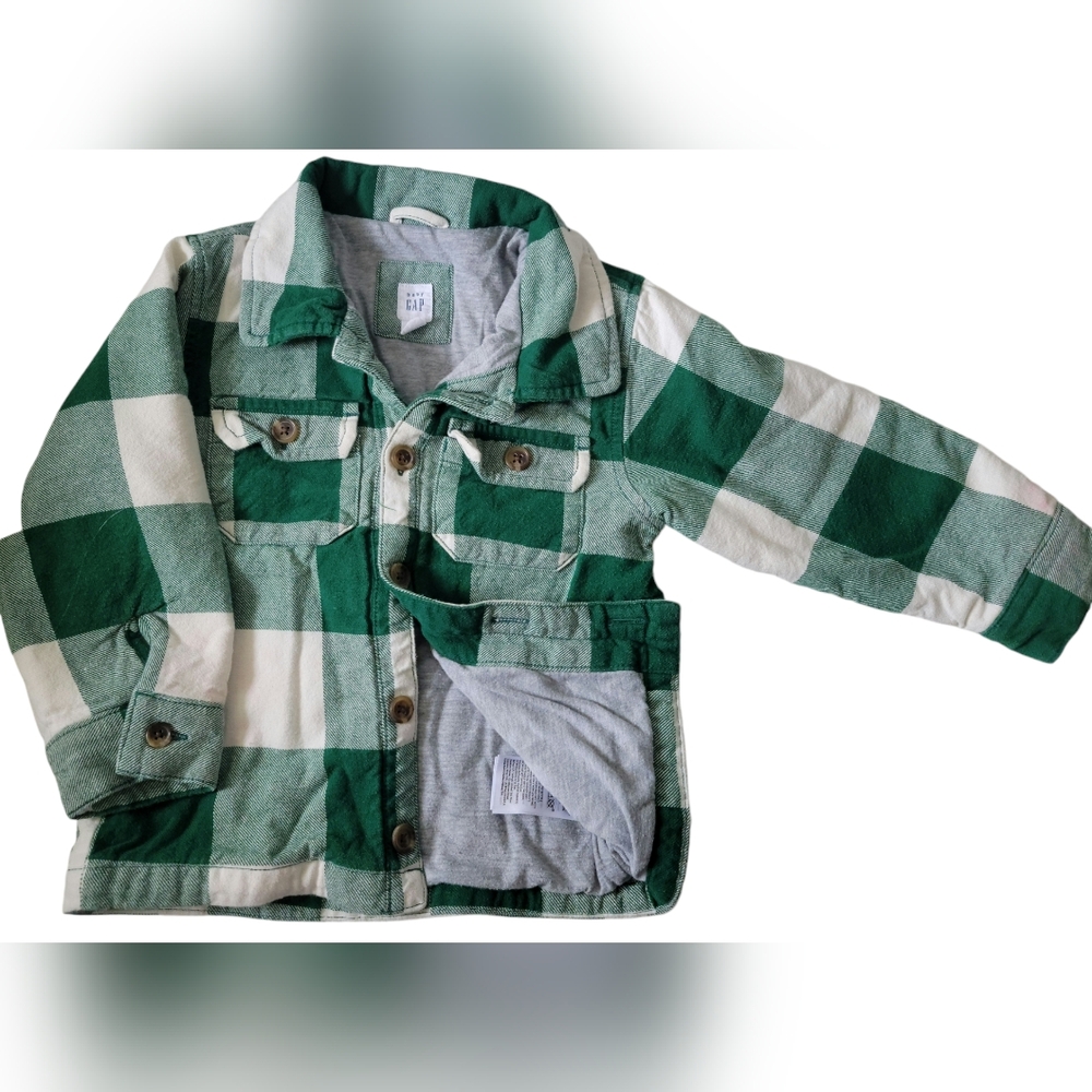 GAP Lines Plaid Flannel shirt jacket 3T